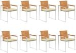 vidaXL Gartenst&uuml;hle 8 Stk mit Kissen Massivholz Akazie 3078541