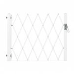Relaxdays Hundeabsperrgitter Bambus Eisen Wei&szlig; Ausziehbar 87,5-100 cm x 17-130 cm