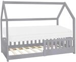 ML-Design Kinderbett 80x160 cm Hellgrau mit Matratze Rausfallschutz Lattenrost