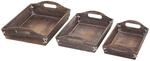 MCW 3er Set Tablett C50 Shabby-Look Vintage Braun Shabby