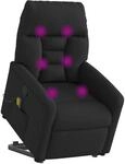 vidaXL Massagesessel mit Aufstehhilfe Schwarz Stoff 3303044