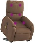 vidaXL Massagesessel mit Aufstehhilfe Braun Stoff Modell 9