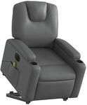 vidaXL Massagesessel mit Aufstehhilfe Elektrisch Grau Kunstleder Modell 7