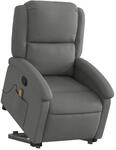 vidaXL Massagesessel mit Aufstehhilfe Dunkelgrau Samt Modell 4