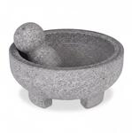 Relaxdays M&ouml;rser mit St&ouml;&szlig;el Granit Grau Schwer 9 cm x 20 cm 3,1 kg