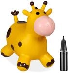 Relaxdays H&uuml;pftier Giraffe PVC Gelb Braun Aufblasbar 46 x 27 x 55 cm 1,4 kg