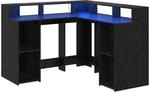 vidaXL Schreibtisch mit Regal Schwarz Eichen-Optik 130 x 130 x 91 cm 3365617