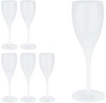 Relaxdays Sektgl&auml;ser 6er Set Kunststoff Wei&szlig; Bruchsicher 19 cm x 6,5 cm