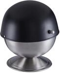 Relaxdays Zuckerdose Edelstahl Schwarz Rolldeckel 15,5 cm x 14 cm 240 g