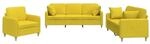 vidaXL 3-Tlg Sofagarnitur mit Kissen Hellgelb Stoff 3202075