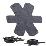 Relaxdays Pfannenschoner 6er Set Filz Grau Hitzebest&auml;ndig 38 cm x 30 cm