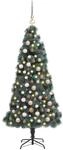 vidaXL K&uuml;nstlicher Beleuchteter Weihnachtsbaum mit Kugel-Set 120 cm 3396139