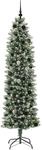 vidaXL K&uuml;nstlicher Schlanker Weihnachtsbaum Gr&uuml;n und Wei&szlig; 210 cm 3395306
