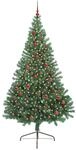 vidaXL K&uuml;nstlicher Vorbeleuchteter Weihnachtsbaum Gr&uuml;n 210 cm PVC 3397024