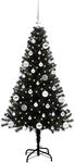 vidaXL Weihnachtsbaum mit 150 LEDs mit St&auml;nder Schwarz 150 cm PVC 3396470