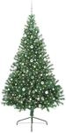 vidaXL K&uuml;nstlicher Vorbeleuchteter Weihnachtsbaum Gr&uuml;n 240 cm PVC 3397042