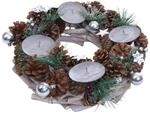 MCW Adventskranz M15 Holz Silber &Oslash; 32cm ohne Kerzen