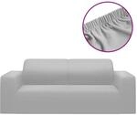 vidaXL Stretch Sofahusse 2-Sitzer Grau Polyester-Jersey