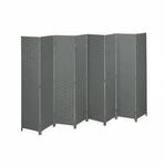 Relaxdays Paravent Holz Grau Achtteilig Zusammenklappbar 170 cm x 320 cm x 2 cm