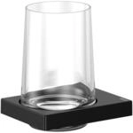 Keuco Glashalter Edition 11 Black Selection mit Echtkristallglas Schwarz-Matt