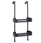 Relaxdays Duschablage Aluminium Schwarz zum H&auml;ngen 72,5 cm x 33 cm x 23 cm 1 kg