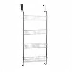 Relaxdays H&auml;ngeregal Chrom Eisen Silber 4 Etagen 112 cm x 45 cm x 23 cm
