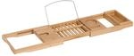 HOMCOM Badewannenablage Bambus Natur 70-105 x 21,8 x 5 cm