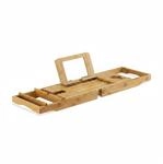 Relaxdays Badewannenablage Bambus Natur Ausziehbar Mit Buchst&uuml;tze 107,5 cm x 23 cm x