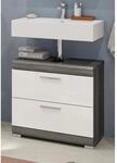 Inn.Furn Waschbeckenunterschrank Wei&szlig; Hochglanz Grau 60 cm Shawn