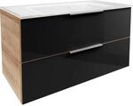 Fackelmann Waschplatz-Set B.Brillant 100 cm Asteiche/Glas Anthrazit