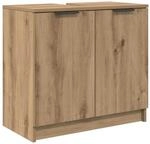 vidaXL Badezimmerschrank mit T&uuml;r Artisan-Eiche 64,5 x 33,5 x 59 cm 880744