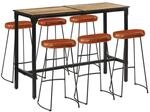vidaXL 7 Tlg Bar-Set Raues Mangoholz und Metall 3216412