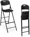 Relaxdays Barhocker 2er Set Kunststoff Stahl Schwarz Klappbar 118 cm x 44,5 cm x 82