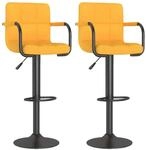 vidaXL Barhocker 2 Stk Senfgelb Stoff 334642