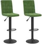 vidaXL Barhocker 2 Stk Dunkelgr&uuml;n Samt 335766