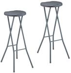 Relaxdays Barhocker 2er Set Kunststoff Stahl Grau Klappbar 80 cm x 34 cm x 45 cm