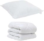 vidaXL Bettdecke mit Kissen 2-Tlg Wei&szlig; Mikrofaser 3376634