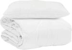 vidaXL Sommerdecke mit Kissen 2-Tlg Wei&szlig; Mikrofaser 3376467
