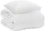 vidaXL Sommerdecke mit Kissen 2-Tlg Wei&szlig; Mikrofaser 3376413