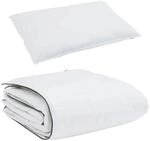 vidaXL Winterbettdecke mit Kissen 2-Tlg Wei&szlig; Daunenfeder 3376174
