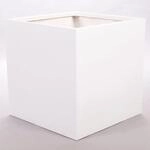 Elegant Einrichten Pflanzk&uuml;bel Fiberglas Quadratisch 60x60x60cm Perlmutt-Wei&szlig;
