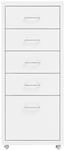 vidaXL Aktenschrank mit Rollen Wei&szlig; 28x41x69 cm Metall Modell 1