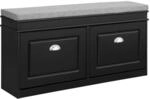 SoBuy Sitzbank mit Sitzkissen Schwarz Holzwerkstoff 104cm FSR64-SCH