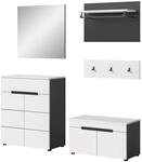 Inn.Furn Garderoben-Set 5-teilig in Wei&szlig; und Grau 175 cm Cooper