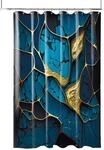 SANILO Duschvorhang Marmor Cobalt 180 x 200 cm