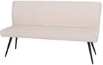 MCW Sitzbank K16 R&uuml;ckenlehne Stoff/Textil Boucl&eacute; Metall 160cm Creme-Beige