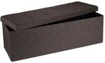 Relaxdays Sitzbank Leinen Braun Faltbar 114 cm x 38 cm x 38 cm 9 kg