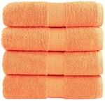 vidaXL Premium-Seift&uuml;cher 4 Stk Orange 30x30 cm 600 g/m2 Baumwolle