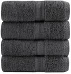 vidaXL Premium-Seift&uuml;cher 4 Stk Anthrazit 30x30 cm 600g/m2 Baumwolle