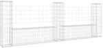 vidaXL Gabionenkorb U-Form mit 3 S&auml;ulen Eisen 260x20x100 cm 151276